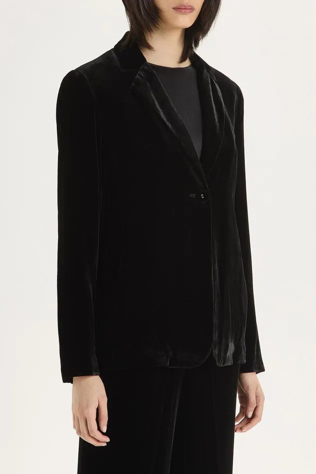 Women Malparmi Jackets Fluid Velvet Jacket Black