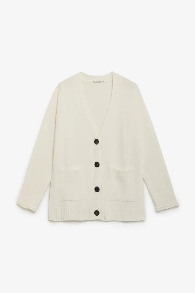 Women Malparmi Knitwear Cashmere Merinos Cardigan Natural White