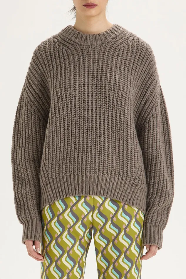 Women Malparmi Knitwear Soft Alpaca Sweater Grey