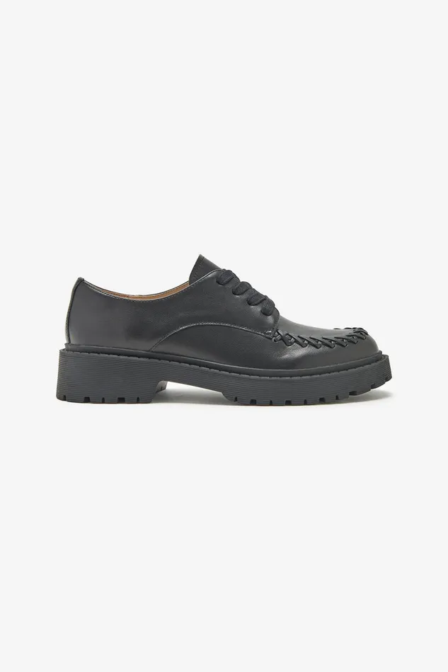 Women Malparmi Laceups Leather Tress LaceUp Black