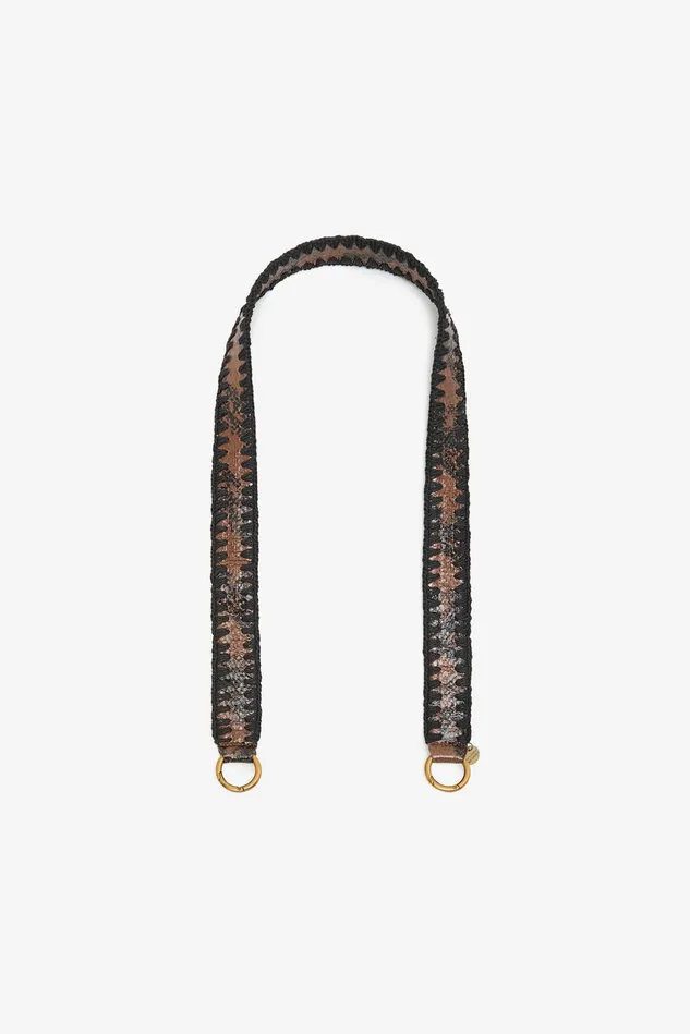 Women Malparmi Small Accesories Exotic and Crochet Shoulder Strap Camel