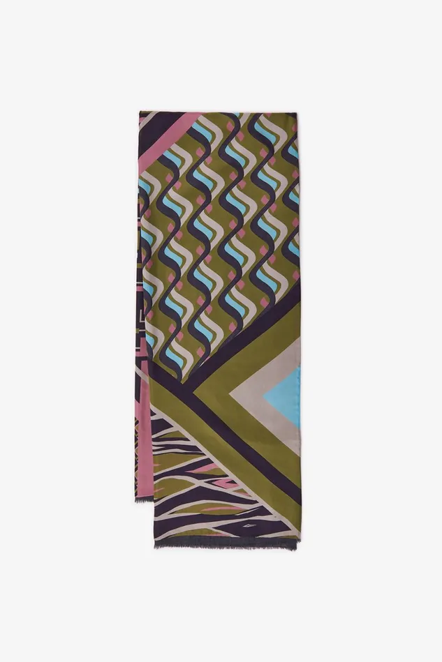 Women Malparmi Stoles Muse Print 70215200 Stole Greenpink