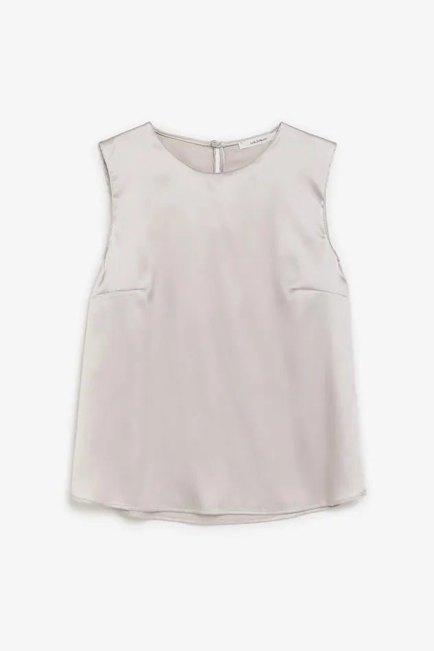 Women Malparmi Tshirts And Tops Silk Satin Top Light Grey