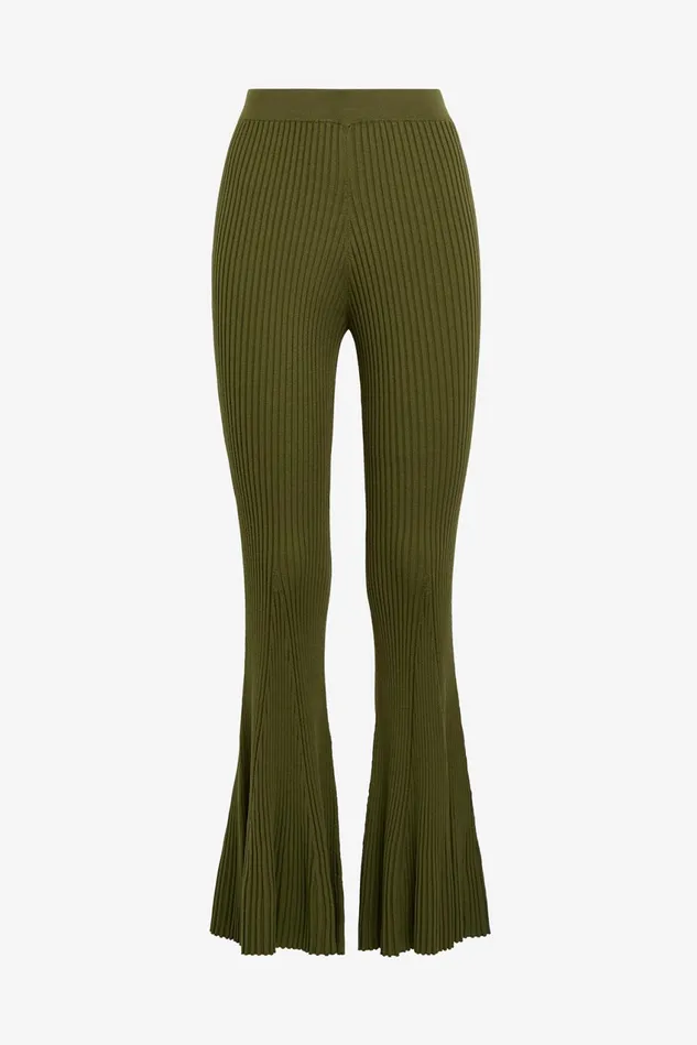 Women Malparmi Trousers Elastic Yarn Trousers Fern Green
