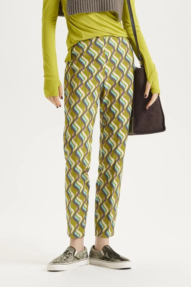 Women Malparmi Trousers Lira Cady Print Trousers Greenpink