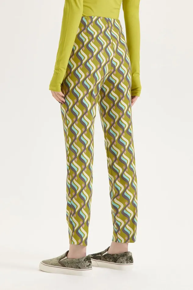 Women Malparmi Trousers Lira Cady Print Trousers Greenpink