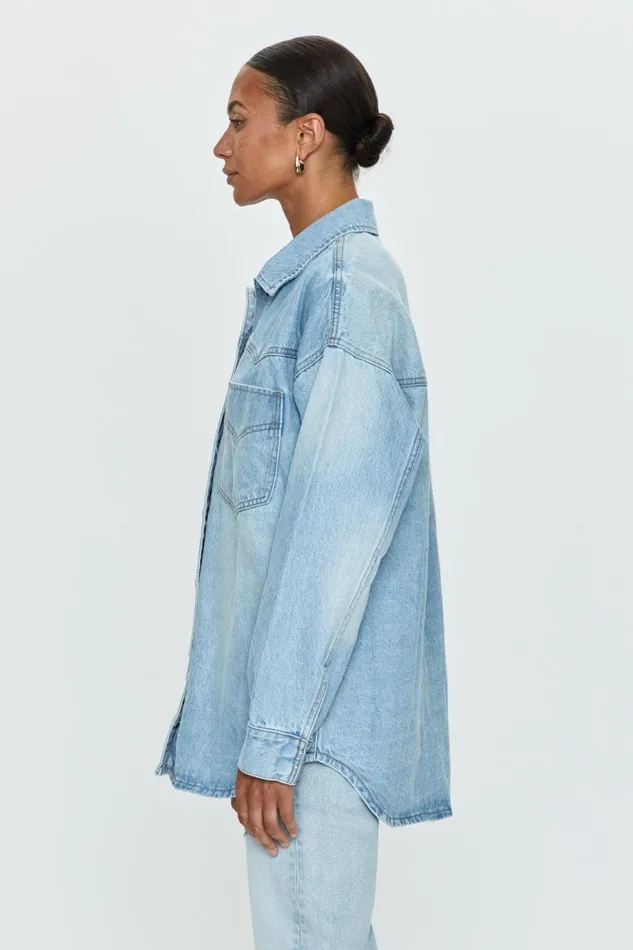 Women Mandy Western Shacket 8211 Radiant Pistola Denim Denim
