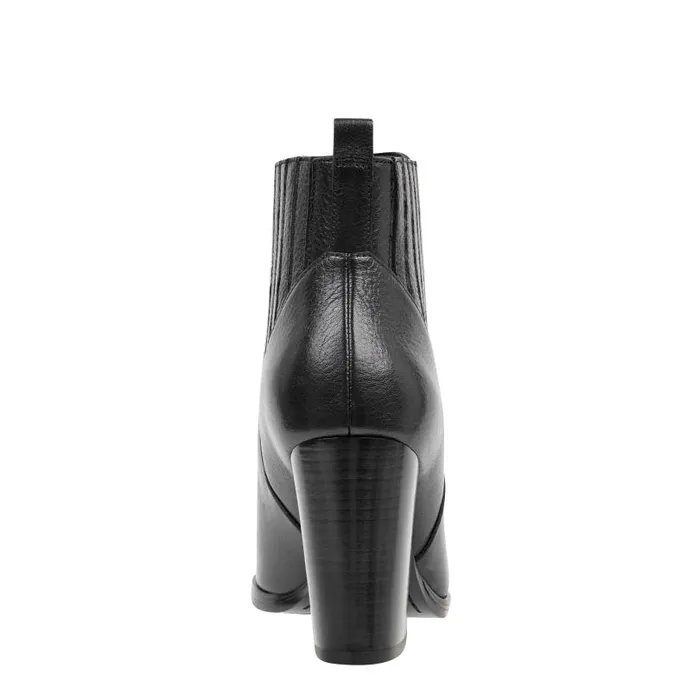 Women Marc Fisher Booties Alva Pointy Toe Bootie Black Leather