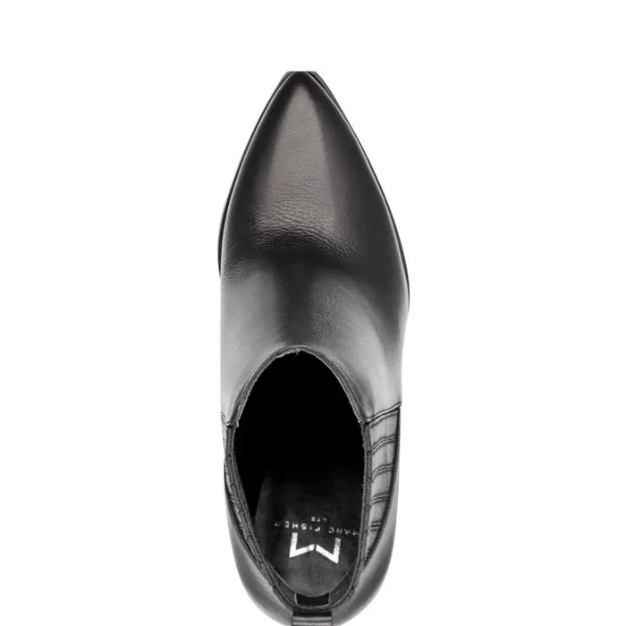 Women Marc Fisher Booties Alva Pointy Toe Bootie Black Leather