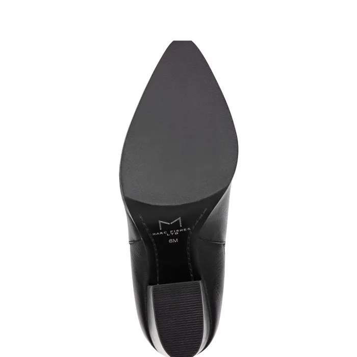 Women Marc Fisher Booties Alva Pointy Toe Bootie Black Leather