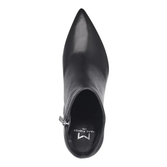 Women Marc Fisher Booties Jarli Pointy Ankle Bootie Black Leather