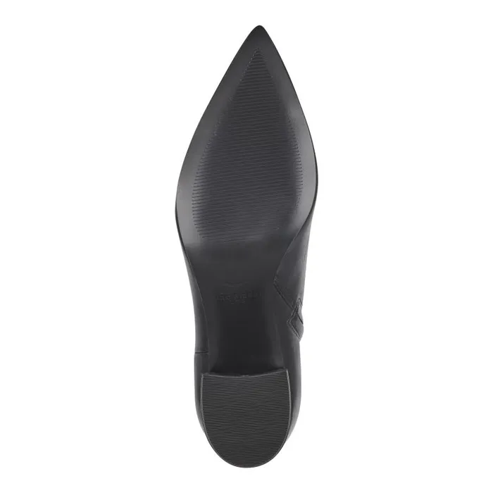 Women Marc Fisher Booties Jarli Pointy Ankle Bootie Black Leather