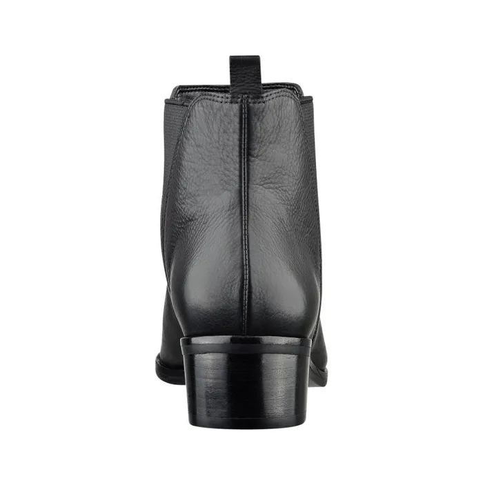 Women Marc Fisher Booties Yale Pointy Toe Chelsea Bootie Black Leather