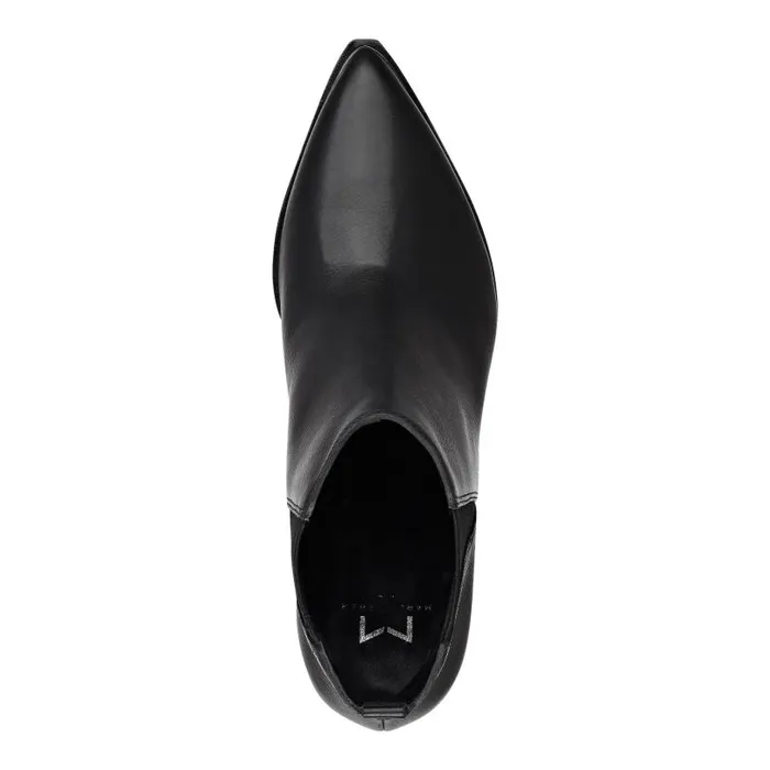 Women Marc Fisher Booties Yale Pointy Toe Chelsea Bootie Black Leather