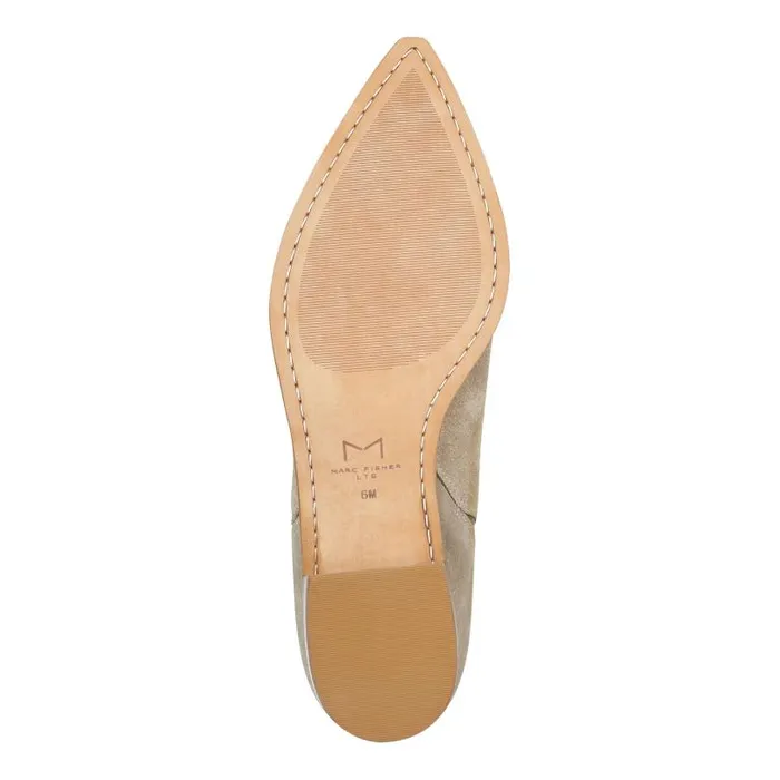 Women Marc Fisher Booties Yale Pointy Toe Chelsea Bootie Taupe Suede