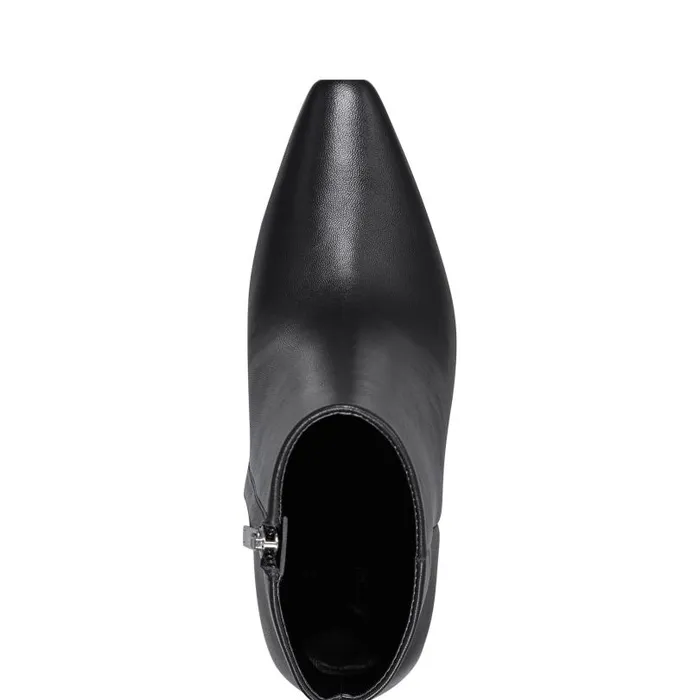 Women Marc Fisher Booties Yanara Heeled Bootie Black Leather