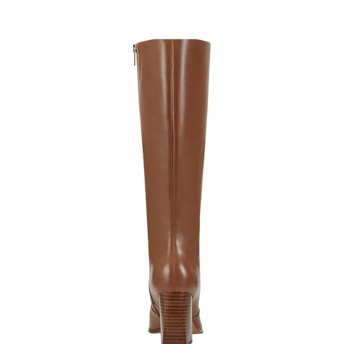 Women Marc Fisher Boots and Booties Dreeam Block Heeled Boot Tan Leather