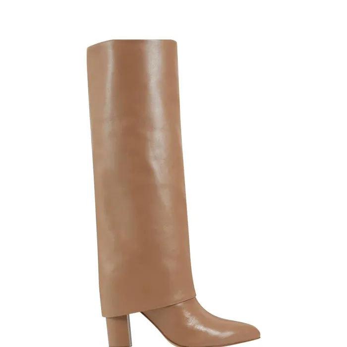 Women Marc Fisher Boots and Booties Leina Block Heel Pointy Toe Dress Boot Tan Women Marc Fisher Boots and Booties Leina Block Heel Pointy Toe Dress Boot Tan