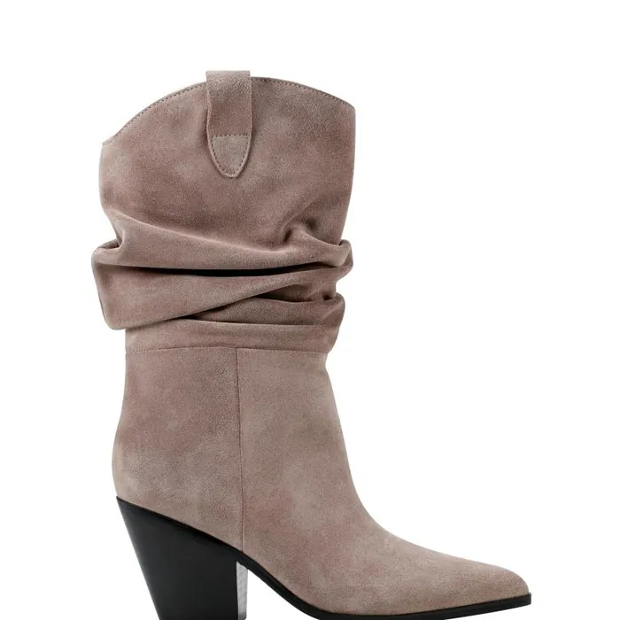 Women Marc Fisher Boots and Booties Myleea Slouchy Boot Natural Suede