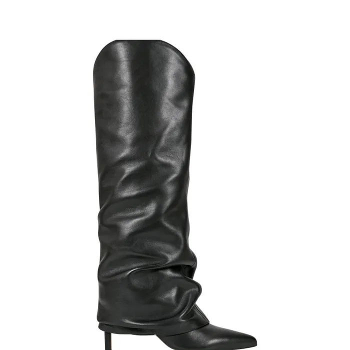 Women Marc Fisher Boots and Booties Nairine Foldover Dress Boot Black Leather Women Marc Fisher Boots and Booties Nairine Foldover Dress Boot Black Leather