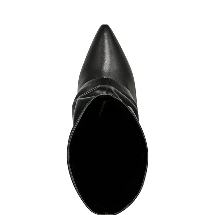 Women Marc Fisher Boots and Booties Nairine Foldover Dress Boot Black Leather