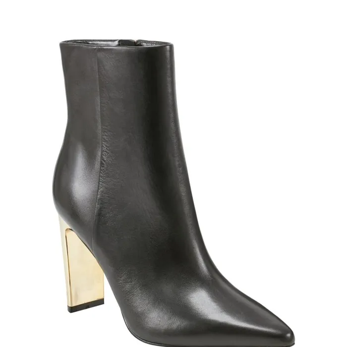 Women Marc Fisher Boots and Booties Talyna Dress Bootie Black Leather