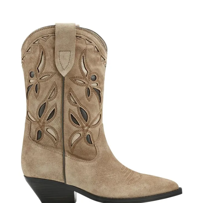 Women Marc Fisher Boots and Booties Trista Western Boot Natural Suede