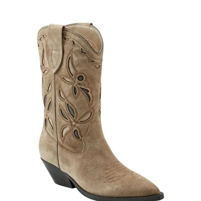 Women Marc Fisher Boots and Booties Trista Western Boot Natural Suede