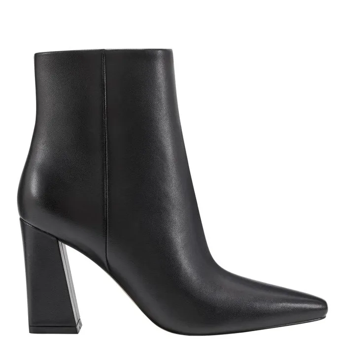 Women Marc Fisher Boots and Booties Yanara Heeled Bootie Black Leather
