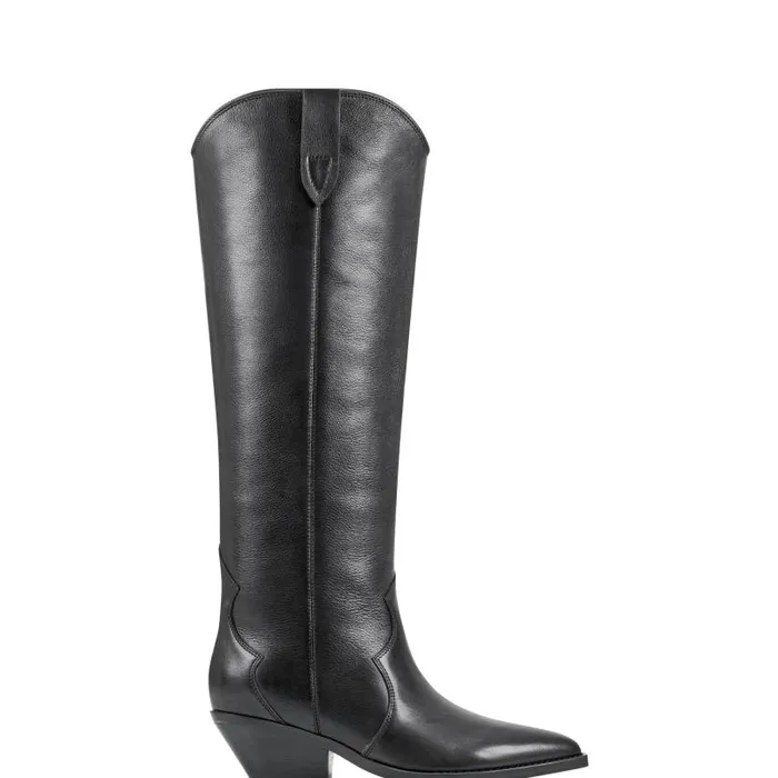 Women Marc Fisher Boots Ander Western Boot Black Leather