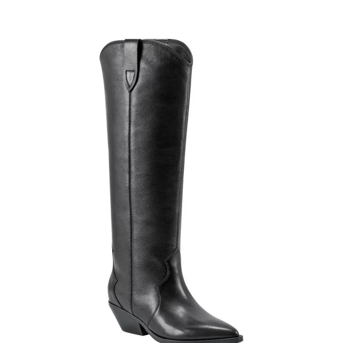 Women Marc Fisher Boots Ander Western Boot Black Leather