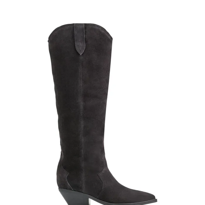 Women Marc Fisher Boots Ander Western Boot Dark Blue Suede