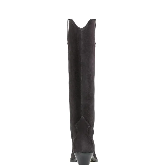 Women Marc Fisher Boots Ander Western Boot Dark Blue Suede