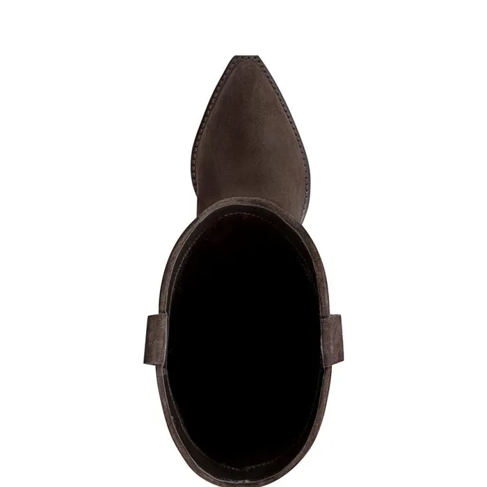 Women Marc Fisher Boots Ander Western Boot Dark Brown Suede
