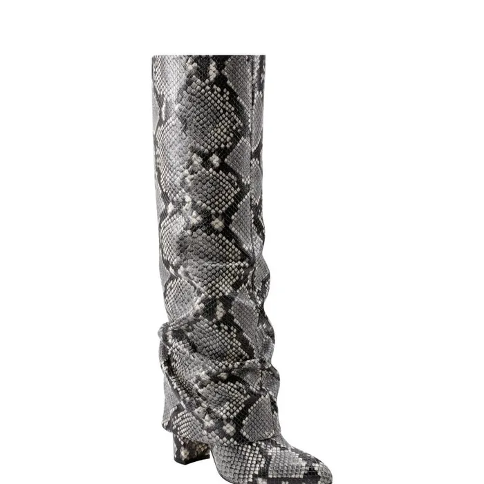 Women Marc Fisher Boots Lalita Foldover Dress Boot Snake Print