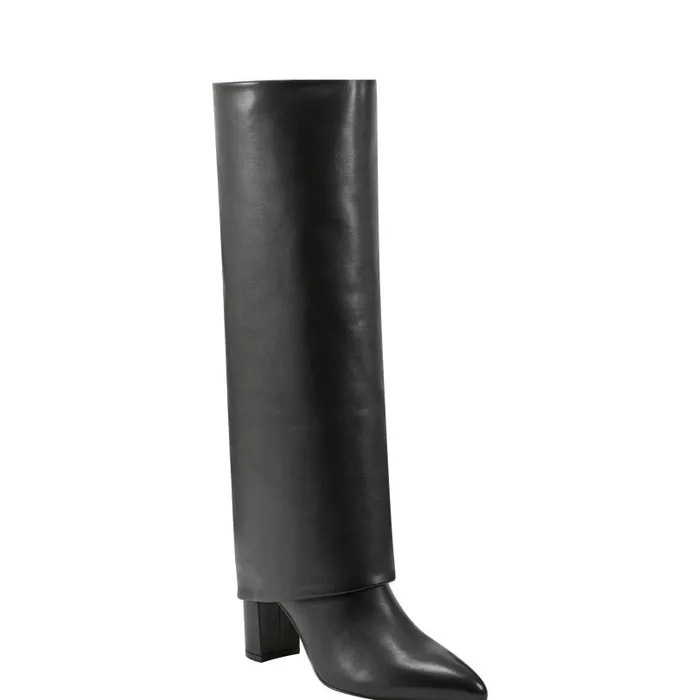 Women Marc Fisher Boots Leina Block Heel Pointy Toe Dress Boot Black