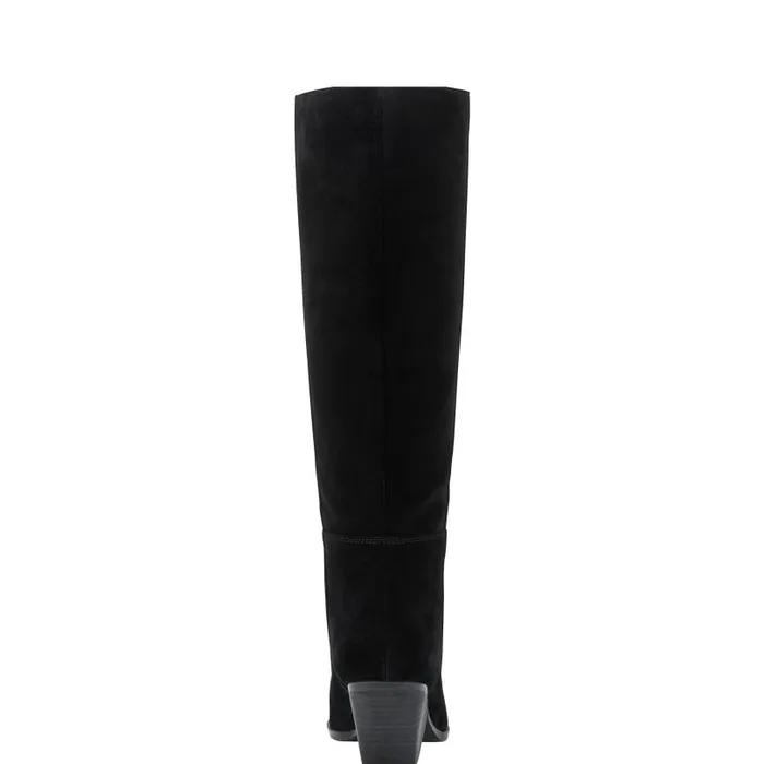 Women Marc Fisher Casual Boots Challi Pointy Toe Boot Black Suede