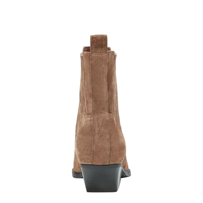 Women Marc Fisher Casual Boots Pryce Western Bootie Natural Suede