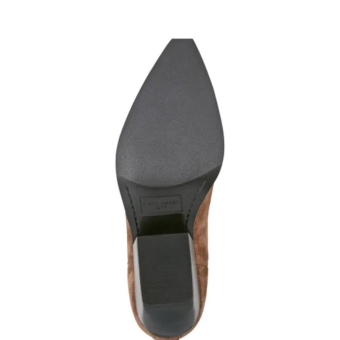 Women Marc Fisher Casual Boots Pryce Western Bootie Natural Suede