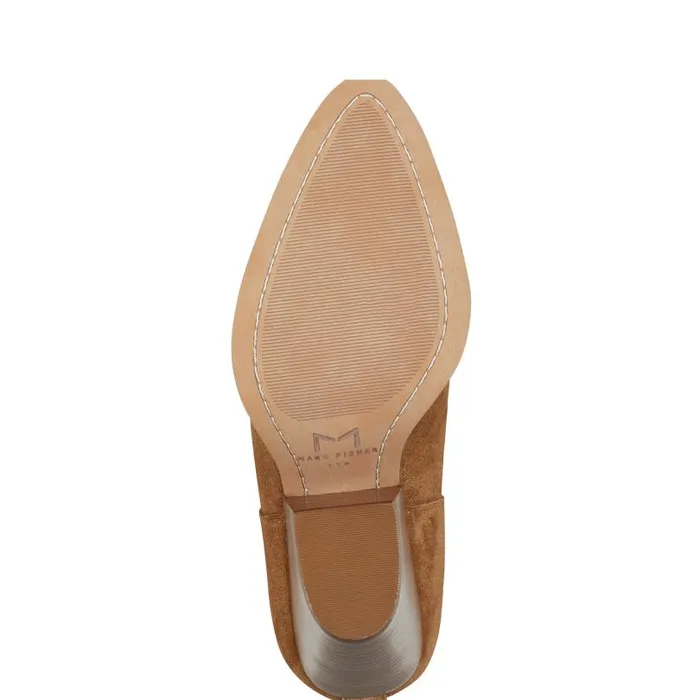 Women Marc Fisher Casual Boots Tanilla Heeled Bootie Camel Suede
