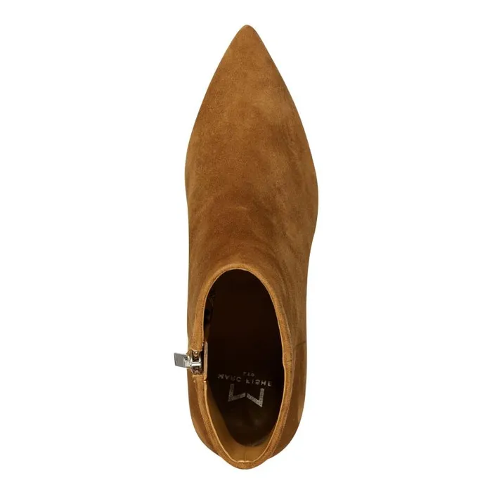 Women Marc Fisher Dress Boots Jarli Pointy Ankle Bootie Brown Suede