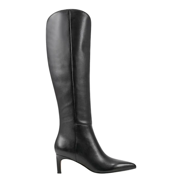 Women Marc Fisher Dress Boots Quinnie Dress Boot Black Leather