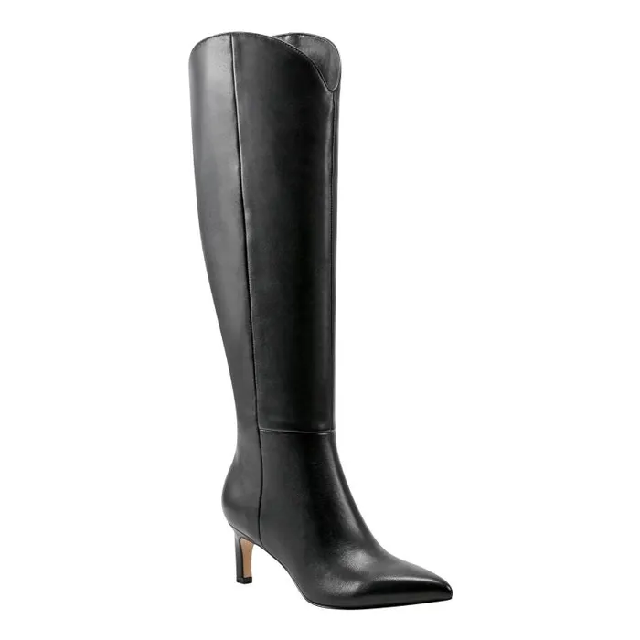 Women Marc Fisher Dress Boots Quinnie Dress Boot Black Leather