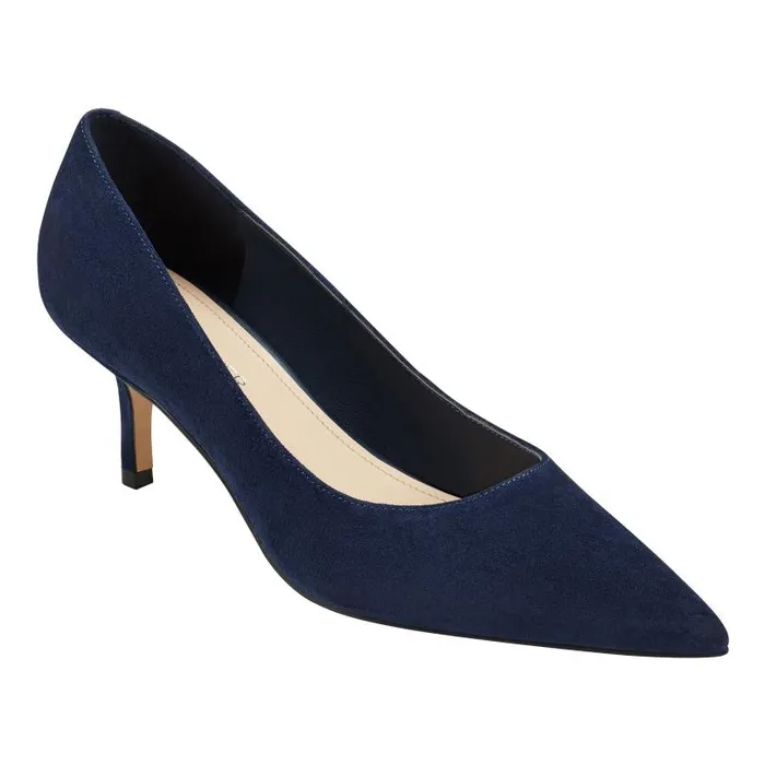 Women Marc Fisher Heels and Pumps Alola Pump Dark Blue Suede