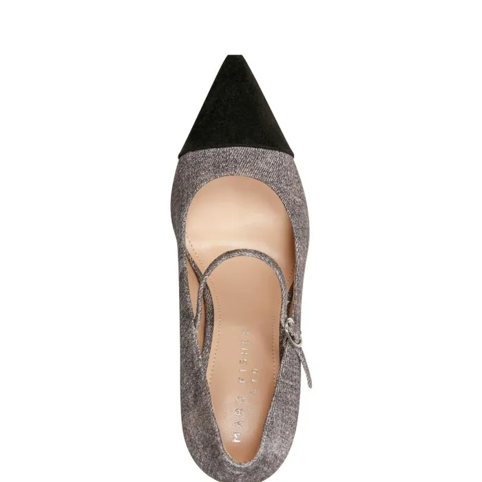 Women Marc Fisher Heels and Pumps Anellie Cap Toe Dress Pump Light Grey Suede