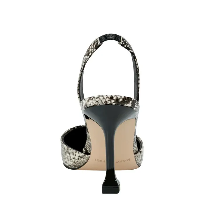 Women Marc Fisher Heels and Pumps Hadya Slingback Pump Snake Print