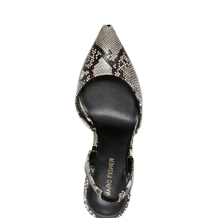 Women Marc Fisher Heels and Pumps Hadya Slingback Pump Snake Print