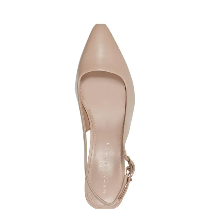 Women Marc Fisher Heels and Pumps Kory Slingback Pump Natural Leather