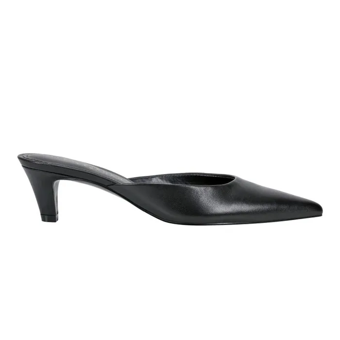 Women Marc Fisher Heels and Pumps Rosa Heeled Mule Black Leather