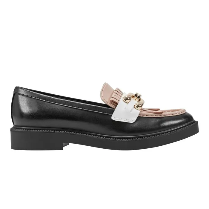 Women Marc Fisher Loafers and Flats Calisto Loafer Blacknaturalwhite